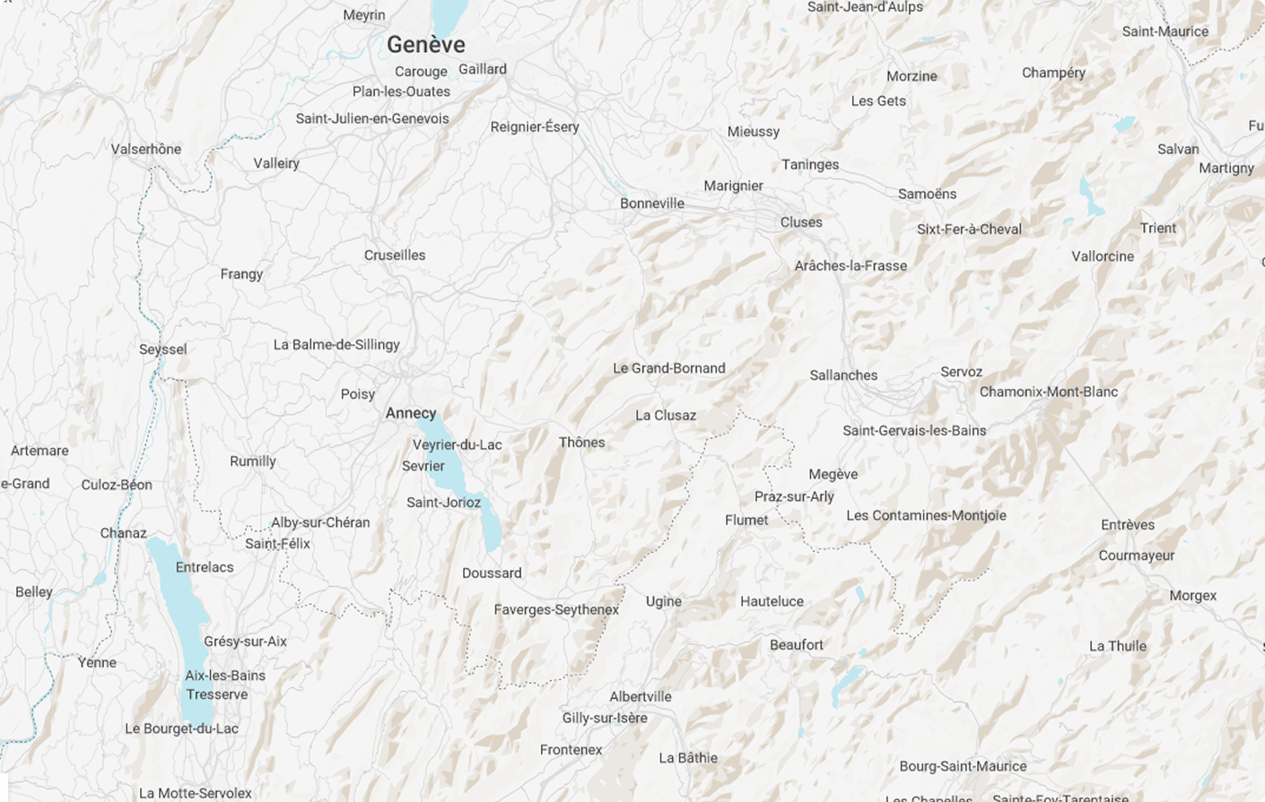 Carte du Tour du Mont Blanc